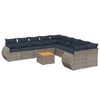 vidaXL Set Divani da Giardino 11 pz con Cuscini Grigio in Polyrattan