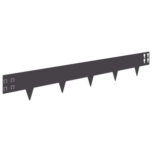 vidaXL Bordura per Prato 30 pz 100 x 15 cm Acciaio Nero