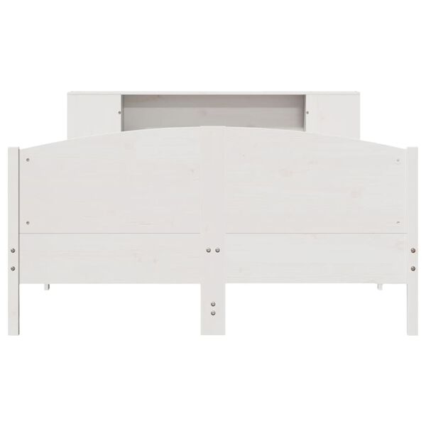 vidaXL Letto Libreria senza Materasso Bianco 140x190 cm Legno di Pino