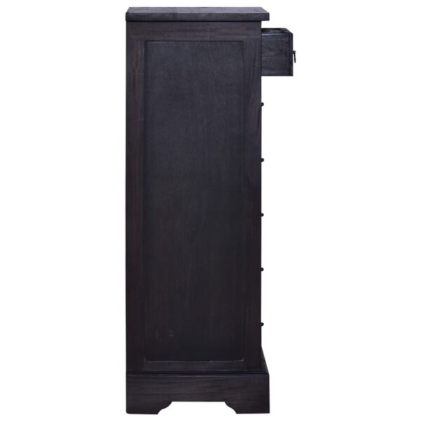 vidaXL Cassettiera Nero Chiaro 45x35x100cm in Legno Massello di Mogano