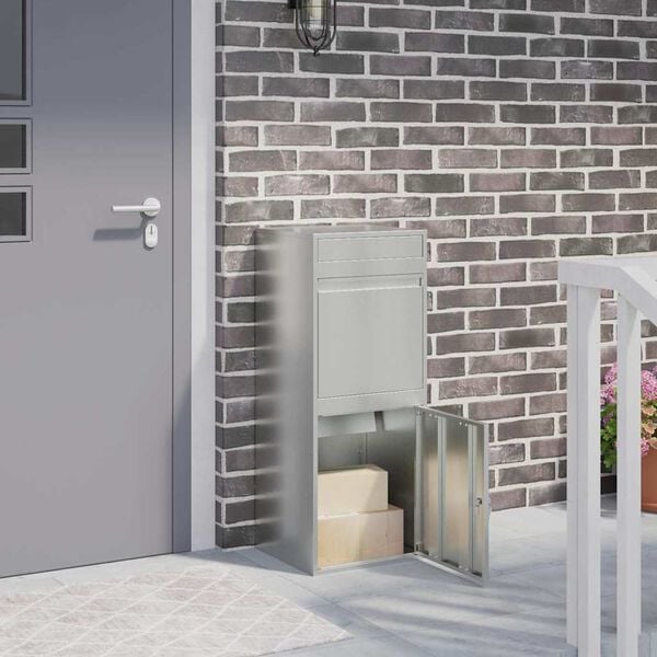 vidaXL Cassetta per pacchi Nero 41 x 38 x 103 cm Acciaio zincato