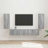 vidaXL Set di Mobiletto da TV a Parete 4 pcs Grigio Sonoma
