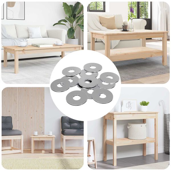 vidaXL Rondelle 9000 pcs Argento Ferro