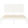 vidaXL Giroletto con Testiera Bianco Small Double Legno Massello