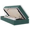 vidaXL Letto con contenitore e materasso Verde Scuro 90 x 190 cm