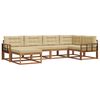 vidaXL Set di divani da esterno con cuscino 6 pcs Naturale e Beige