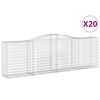 vidaXL Cesti Gabbioni ad Arco 20 pz 400x50x120/140 cm Ferro Zincato
