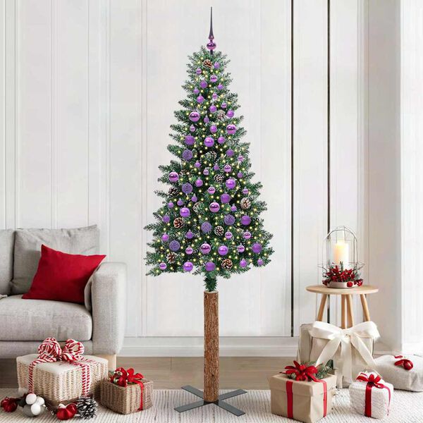vidaXL Albero di Natale snodato con 300 LED Verde e Bianco 210 cm