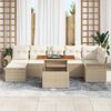 vidaXL Set Divano da Giardino 8 pcs Beige e Crema polyrattan