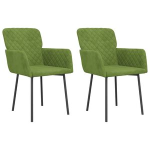 vidaXL Sedie da Pranzo 2 pz Verde Chiaro in Velluto