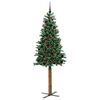 vidaXL Albero di Natale snodato con 300 LED con supporto Verde 210 cm