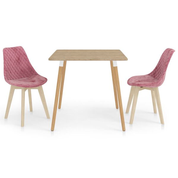 vidaXL Set da Pranzo 3 pz Rosa