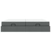 vidaXL Struttura letto con materasso 2 pcs Grigio Sfumato Tessuto