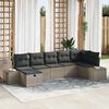 vidaXL Set Divano da Giardino con cuscino 7 pcs Grigio polyrattan
