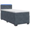 vidaXL Letto con Box Spring, Materasso e LED Grigio Scuro Singolo