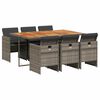 vidaXL Set da Pranzo da Giardino 7 pz con Cuscini in Polyrattan Grigio