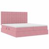 vidaXL Letto con luci a strisce a LED Rosa 180 x 200 cm Velluto