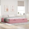 vidaXL Struttura letto con materasso con materasso 2 pcs Rosa Velluto