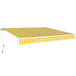 vidaXL Tenda da Sole Pieghevole Manuale 400 cm Giallo/Bianco