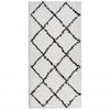 vidaXL Tappeto Shaggy PAMPLONA a Pelo Lungo Crema e Nero 100x200 cm