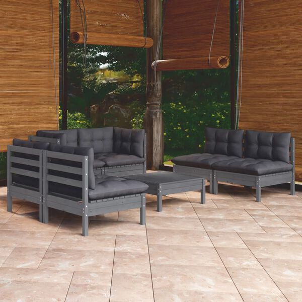 vidaXL Set Salotto da Giardino 7pz con Cuscini Legno Massello di Pino