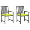 vidaXL Sedie da Giardino con Cuscini 2 pz in Massello di Acacia Grigio