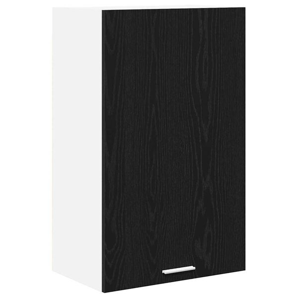 vidaXL Armadio pensile con porta Rovere Nero e Bianco 50 x 31 x 80 cm
