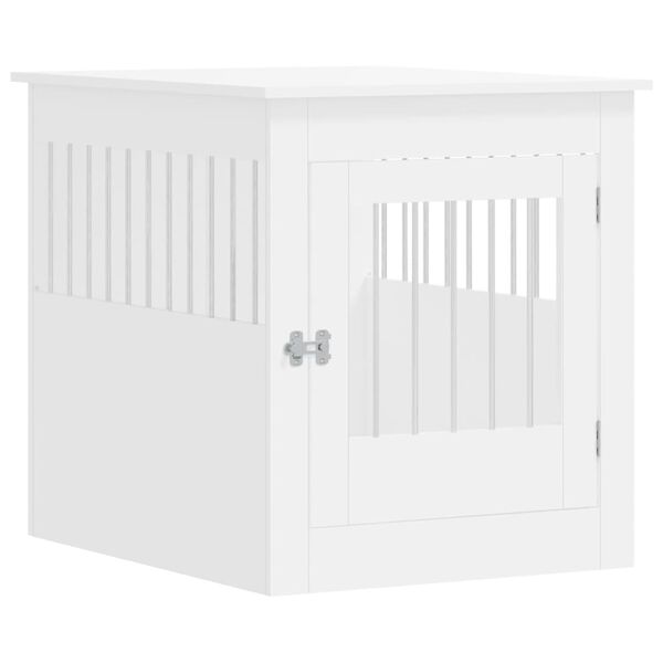 vidaXL Gabbia Cani Arredamento Bianca 64,5x80x71cm Legno Multistrato