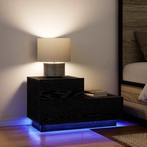 vidaXL Armadio da Notte con cassetto Rovere Nero 70 x 36 x 40,5 cm