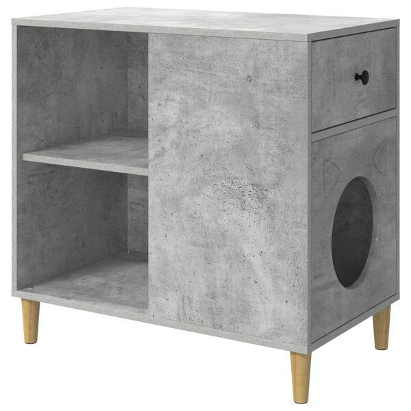 vidaXL Casa per Gatti Calcestruzzo 72 x 42.5 x 70 cm Legno multistrato