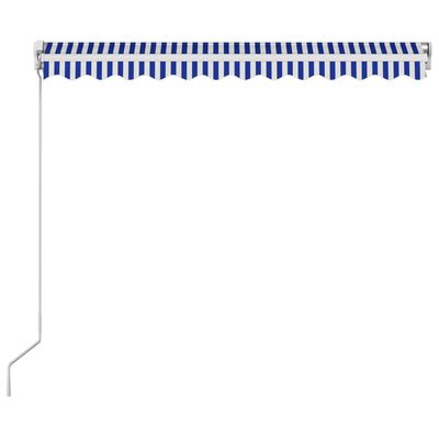 vidaXL Tenda da Sole Retrattile Manuale 300x250 cm Blu e Bianca