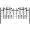 vidaXL Recinzione da Giardino KAMPEN con Punta a Lancia Nera 240x100 cm in Acciaio