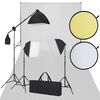 vidaXL Set Studio Fotografico: Fondale Bianco 600x300 cm, 3 Luci Diurne e Riflettore