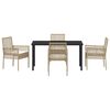 vidaXL Set da Pranzo per Giardino con cuscino 5 pcs Beige polyrattan