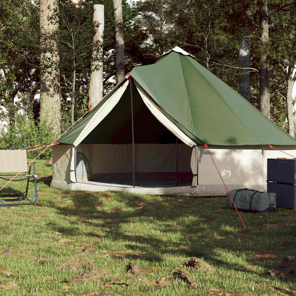 vidaXL Tenda Familiare Tipi per 6 Persone Verde Impermeabile