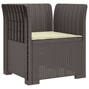 vidaXL Poltrona a 1 Posto con Cuscino Aspetto Rattan PP Grigio Chiaro