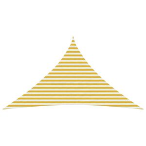 vidaXL Telo Ombra 4 x 4 x 5,8 m HDPE Triangolare Giallo e Bianco