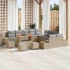 vidaXL Set Divano da Giardino con cuscino 14 pcs Beige polyrattan