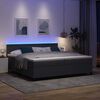 vidaXL Letto a Sorgente LED Grigio Scuro e Bianco 200 x 200 cm