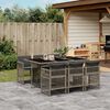 vidaXL Set da Pranzo da Giardino 7 pz con Cuscini in Polyrattan Grigio
