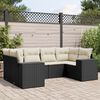 vidaXL Set Divano da Giardino 6 pz con Cuscini Nero in Polyrattan