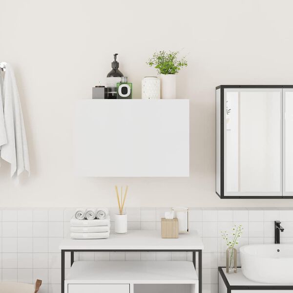 vidaXL Mobile da Bagno a Parete Bianco 60x25x40cm in Legno Multistrato