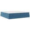 vidaXL Letto con contenitore e materasso Blu Scuro 200 x 200 cm
