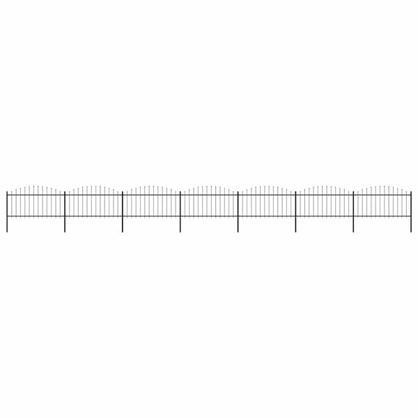 vidaXL Recinzione da Giardino con Punta a Lancia in Acciaio 1248x150 cm Nero