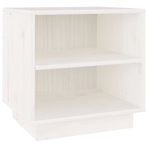 vidaXL Comodino Bianco 40x34x40 cm in Legno Massello di Pino