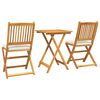vidaXL Set Bistro da Giardino 3 pcs Marrone Legno di Acacia Massello