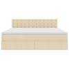 vidaXL Letto con contenitore e materasso Crema 180 x 200 cm