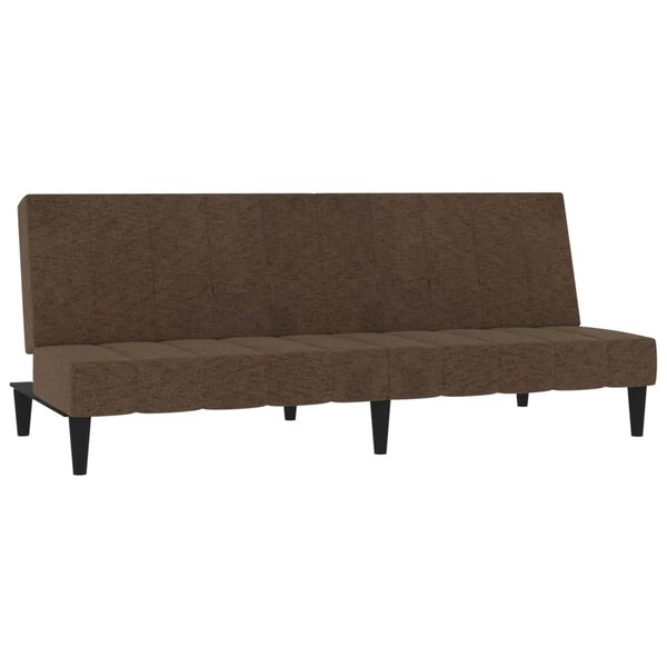 vidaXL Divano Letto a 2 Posti con Sgabello Marrone in Microfibra
