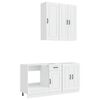 vidaXL Unit&agrave; Cucina KALMAR 5 pz Bianco Lucido Legno ingegnerizzato