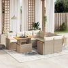 vidaXL Set Divano da Giardino 9 pz con Cuscini Beige in Polyrattan